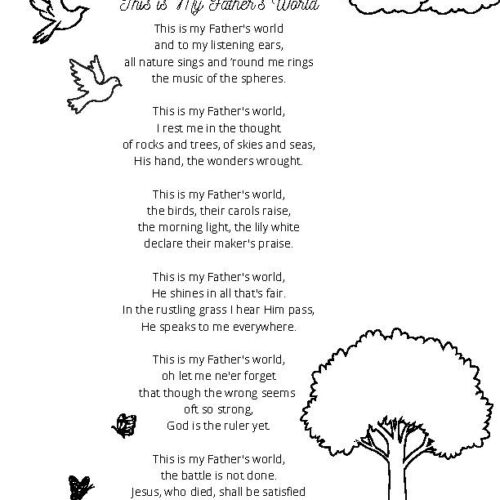 Hymn Coloring Sheet - This is My Father's World - Classful