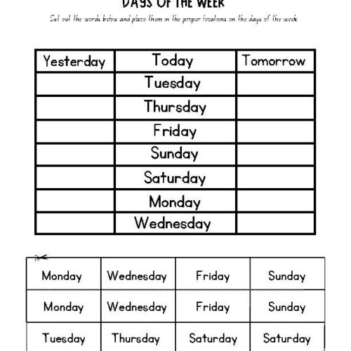 Days of the week worksheet's featured image