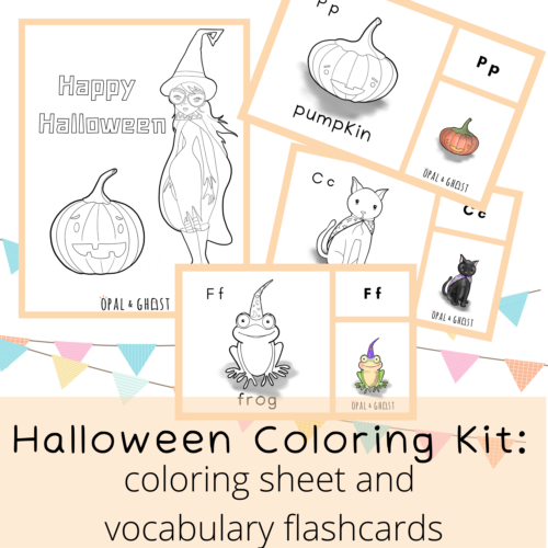 Halloween Coloring Kit: Vocabulary Flashcards and Sheet's featured image