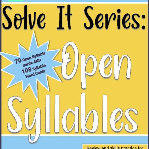 Open Syllables Solve It Series Classful