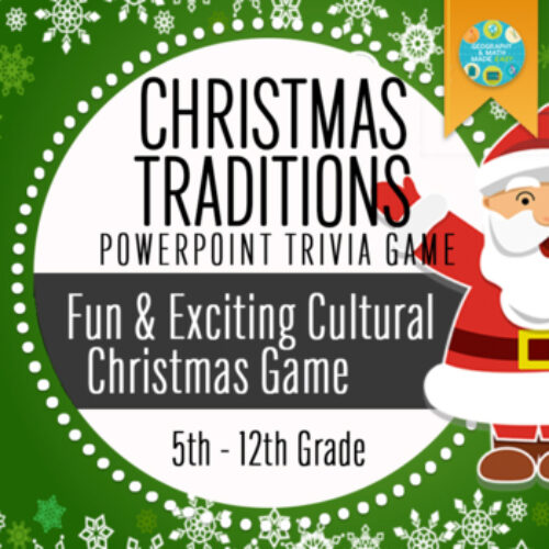 ON SALE Geography: Christmas Around the World - Traditions Trivia PowerPoint Game's featured image
