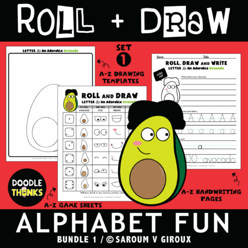 Roll and Draw Alphabet Game Sheets Pack 1 | Handwriting and Starter Drawing Pages's featured image