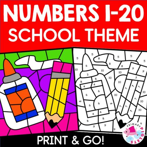 BACK TO SCHOOL COLOR BY NUMBER CODE - NUMBER RECOGNITION's featured image