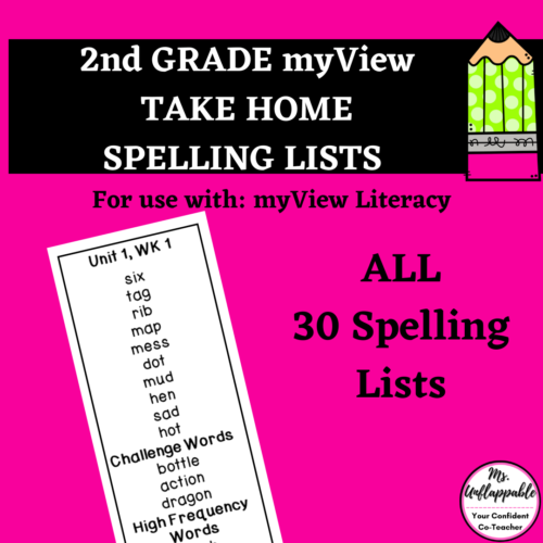2nd Grade My View Literacy Take Home Spelling Lists's featured image