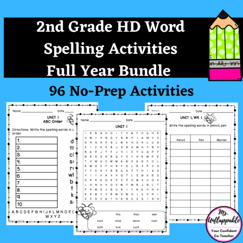 2nd Grade HD Word Spelling and Word Work Activities's featured image