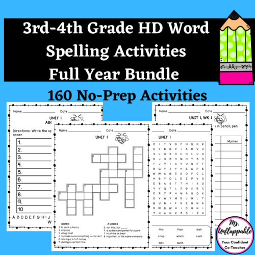 3rd and 4th Grade HD Word Spelling Activities Used With Really Great Reading's featured image