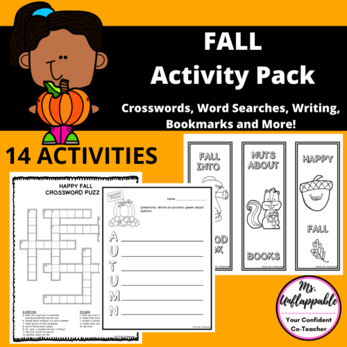 Fall Themed Activities| Word Searches| Crosswords| Writing's featured image