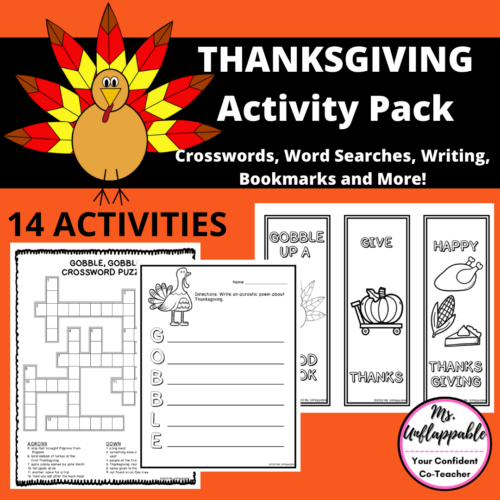 Thanksgiving Activities| Word Searches| Crosswords| Writing's featured image
