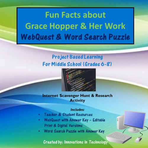 Grace Hopper - WebQuest & Word Search Puzzle's featured image