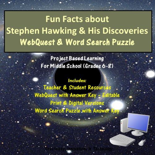 Stephen Hawking - WebQuest & Word Search Puzzle's featured image