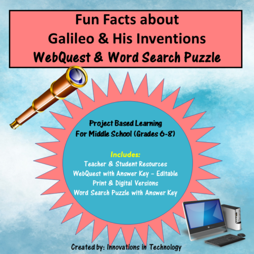 Fun Facts about Galileo - WebQuest & Word Search Puzzle's featured image