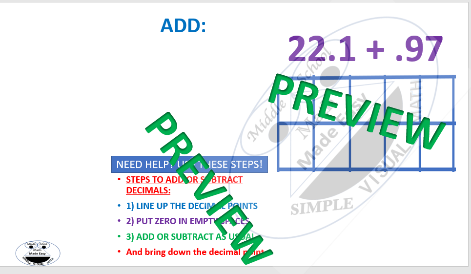 Add decimals with this Graphic organizer- Free worksheet with visuals ...