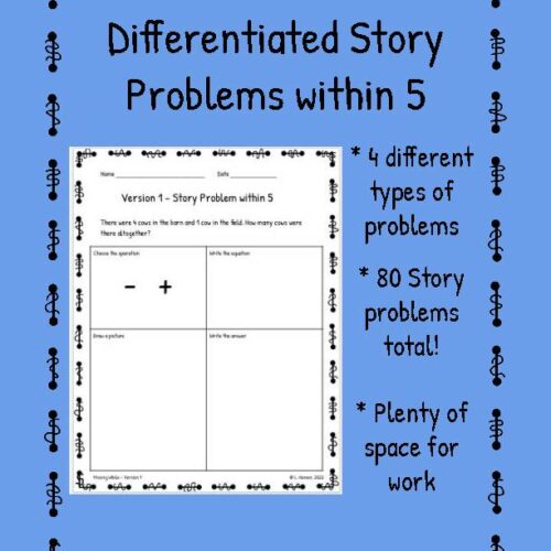 Differentiated Story Problems within 5 - Progress Monitoring's featured image