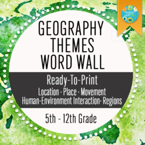 Geography, Five Themes of Geography Word Wall's featured image