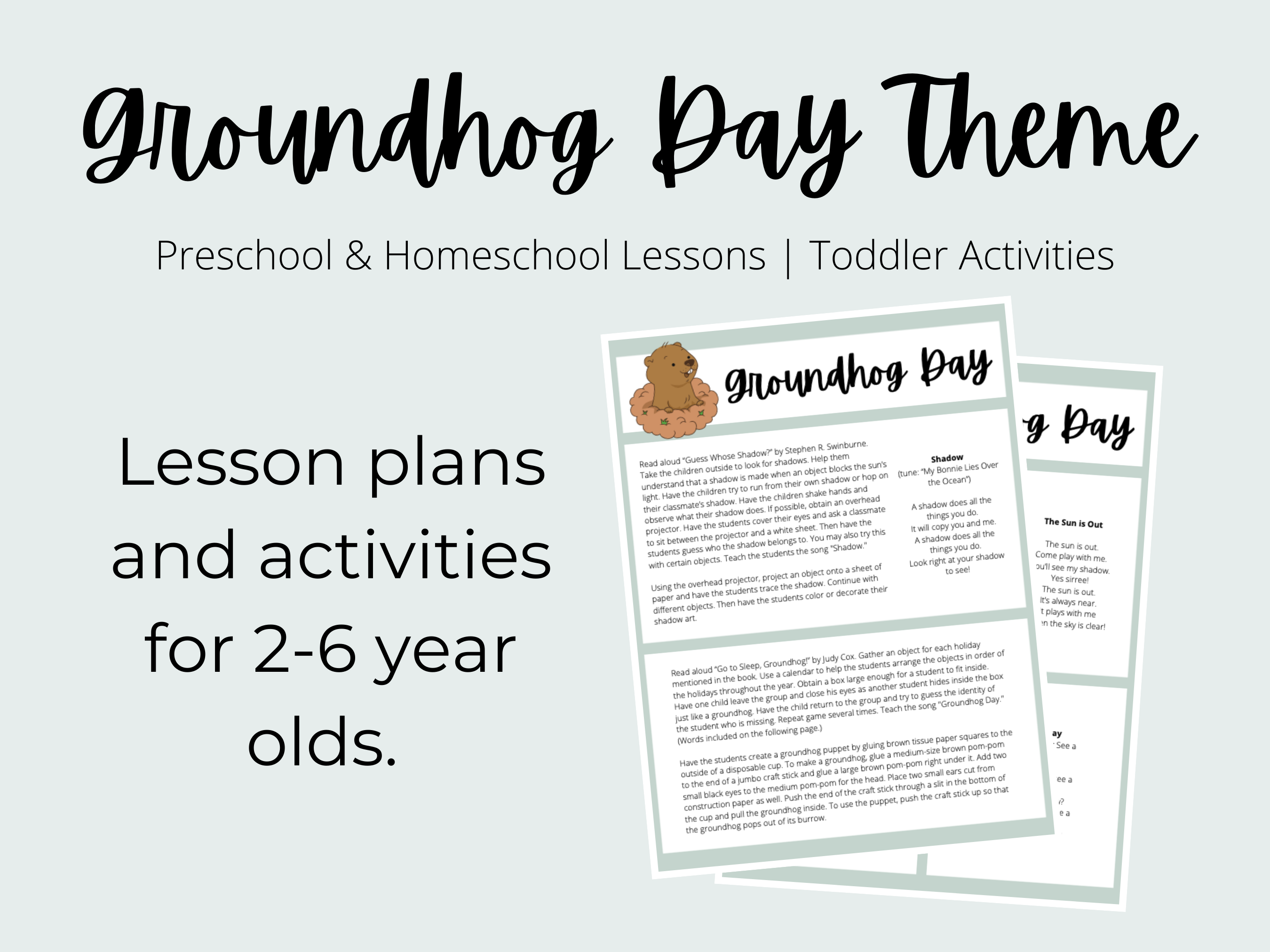 Groundhog Day Theme Preschool Curriculum Bundle | Homeschool Lesson Plan Bundle | For Preschool Teachers, Homeschooling & Stay-At-Home Moms