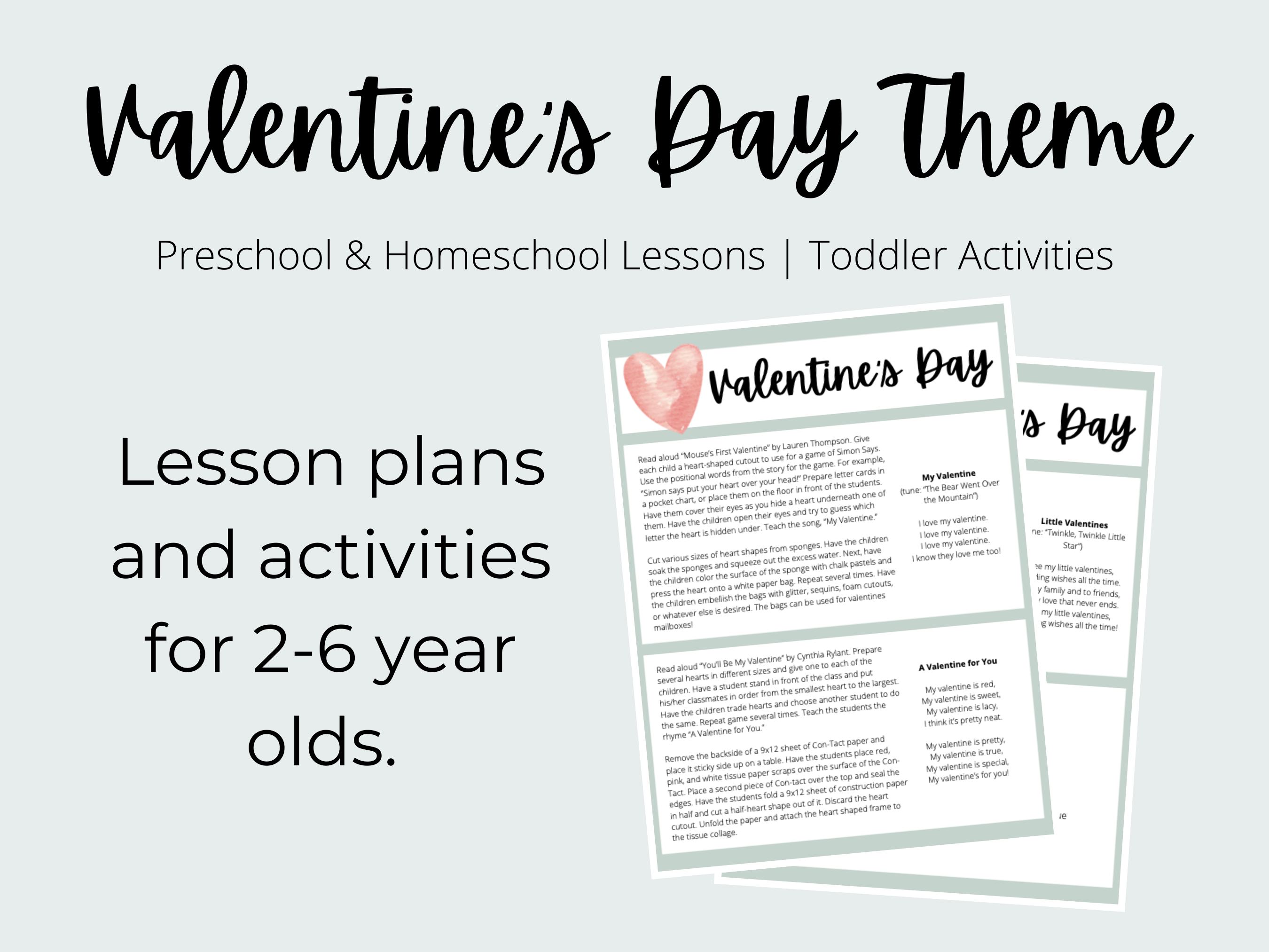 Valentine's Day Theme Preschool Curriculum Bundle | Homeschool Lesson Plan Bundle | For Preschool Teachers, Homeschooling & Stay-At-Home Moms