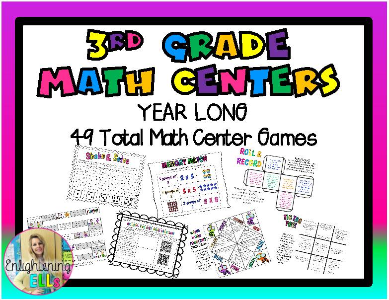 3rd Grade Math Centers Year Long Bundle - Classful