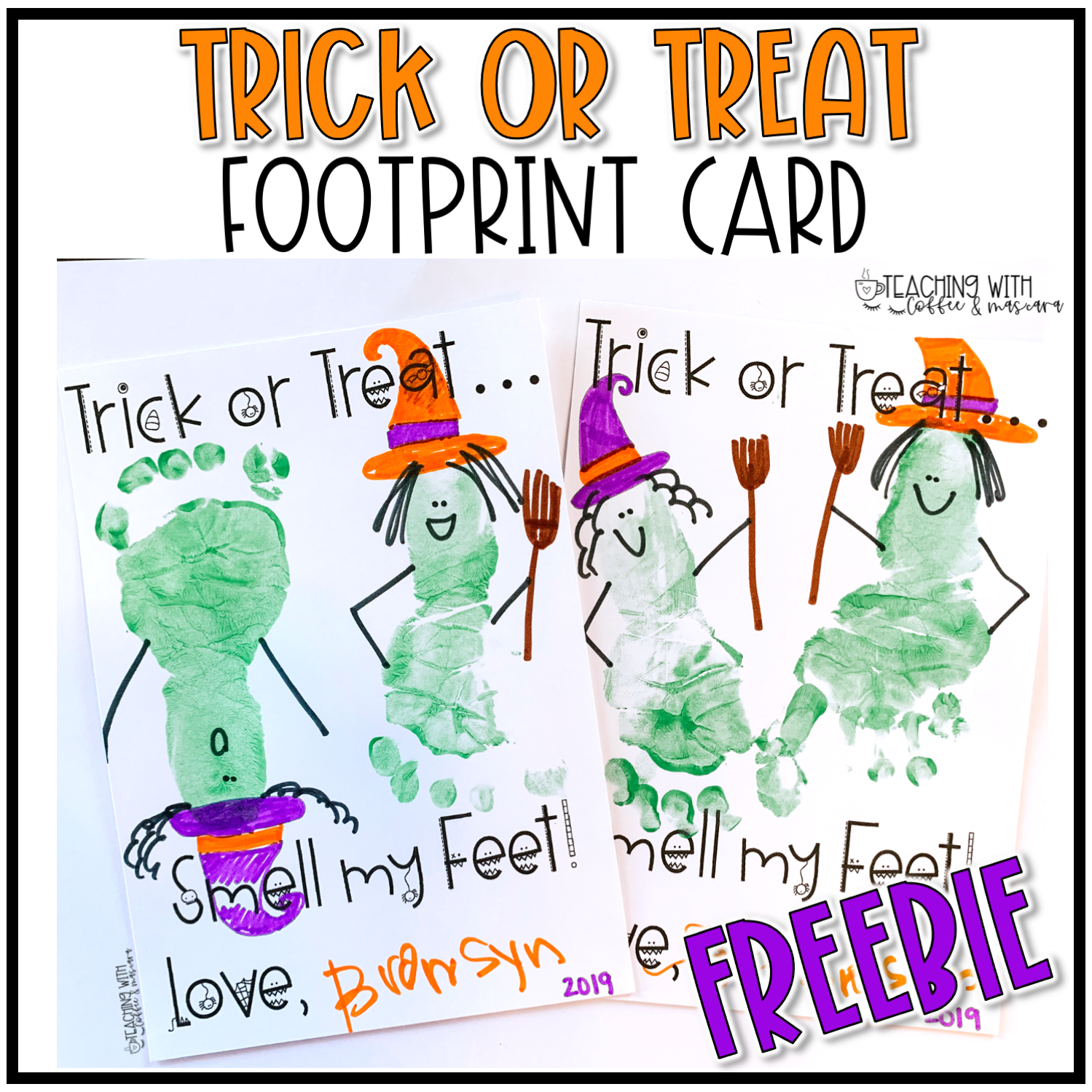 Halloween footprint craft FREE - Classful