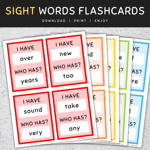 Fry Sight Words Flash Cards: I Have Who Has Sight Words Flashcards, 101-200's featured image