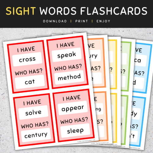 Fry Sight Words Flash Cards: I Have Who Has Sight Words Flashcards, 601-700's featured image