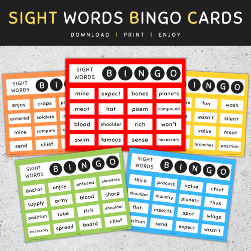 Sight Words Bingo Cards: 9th 100 Fry Sight Words, Fun Activities's featured image