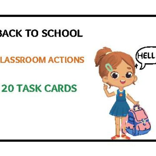 Back to School Classroom Action Task Cards's featured image
