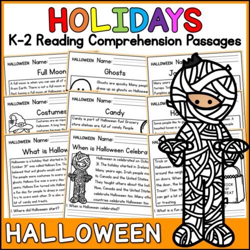 Halloween Holidays Reading Comprehension Passages K-2's featured image