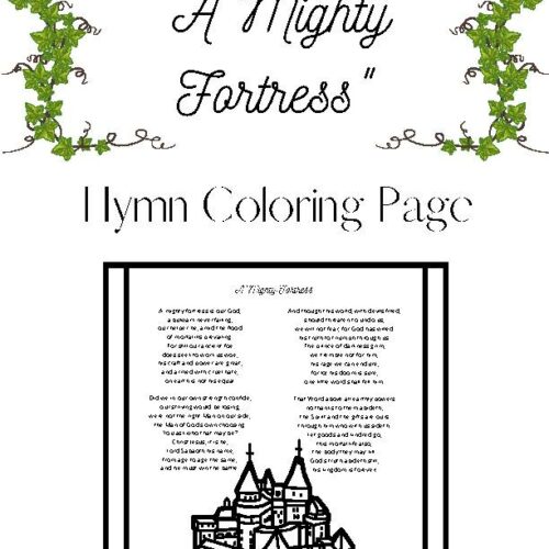 Hymn Coloring Sheet - A Mighty Fortress's featured image