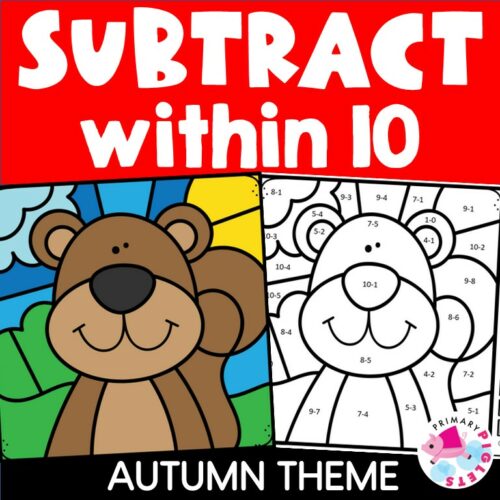 Fall Color by Number Subtraction to 10 Fall Color by Code Subtraction within 10 Fall Coloring Pages Subtraction Facts's featured image