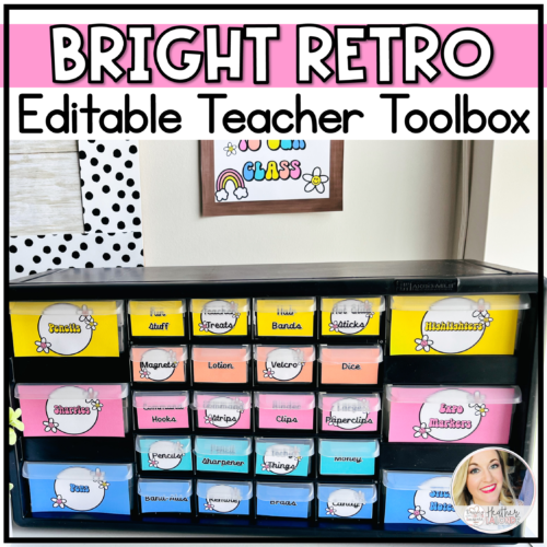 Teacher Toolbox Labels Editable Retro Rainbow Classroom Decor's featured image