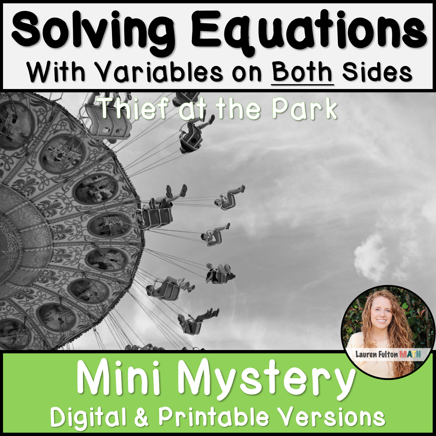 Solving Multi Step Equations with Variables on Both Sides Activity Mystery