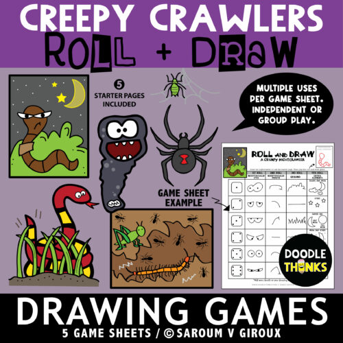 Creepy Crawlers Roll and Draw Game Sheets | NO PREP Drawing Activities's featured image