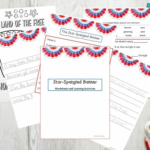 Printable National Anthem Worksheets and Activities, Star Spangled Banner Unit Study, Homeschool Morning Basket, Learn the National Anthem's featured image