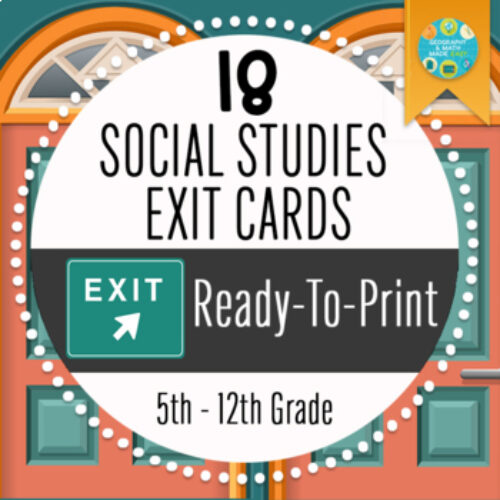 Geography Social Studies 29 Exit Cards for Daily Evaluation's featured image