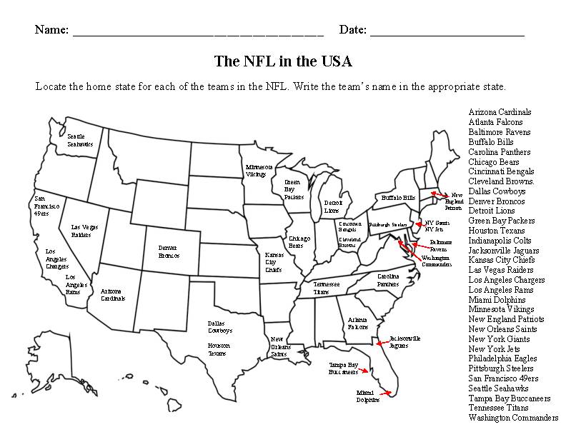 Super Bowl Geography Activity