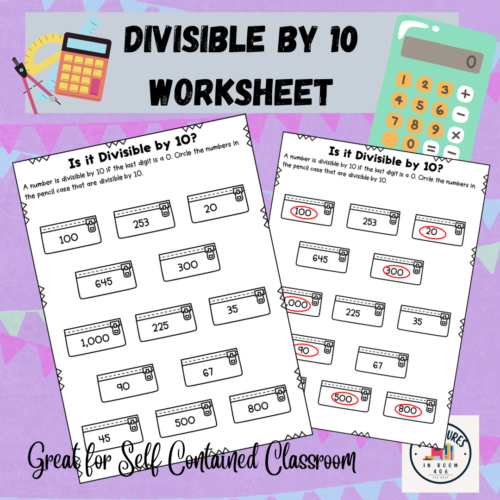 Divisible by 10 Worksheet | Divisibility Rules | SPED | Math's featured image