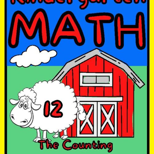 #12 Kindergarten Math Worksheet Color Number 12 Counting Sheep Barn Farm Themed Classroom Decor's featured image
