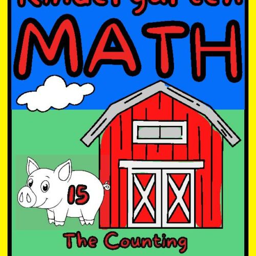 #15 A Kindergarten Math Worksheet Color Number 15 Playful Pig Barn Farm Themed Classroom Decor's featured image