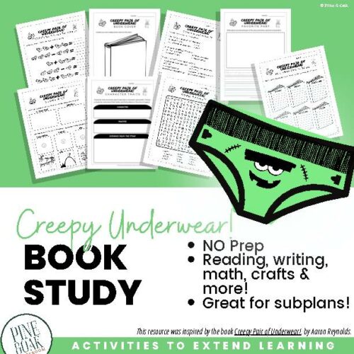 Creepy Pair of Underwear! Activities and Book Study - Halloween, Sub Plan's featured image