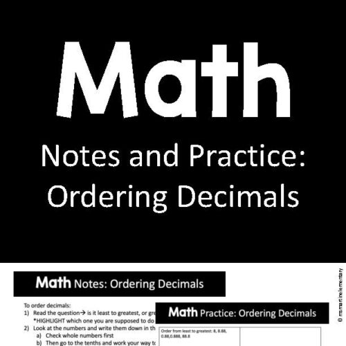 Math Notes and Practice Ordering Decimals's featured image