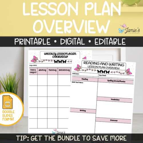 Editable Weekly Lesson Plan Template in Google Slides | Butterfly's featured image