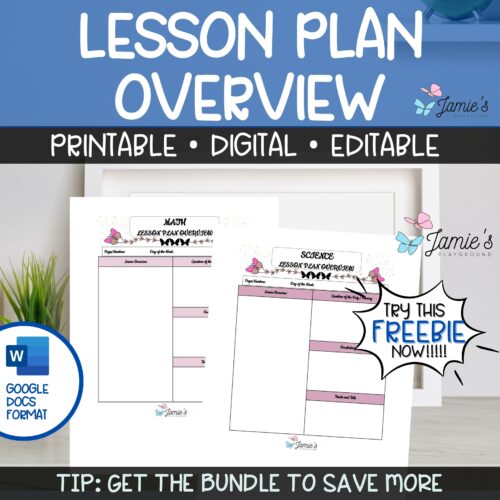 FREE Editable Weekly Lesson Plan Template in Word | Butterfly's featured image
