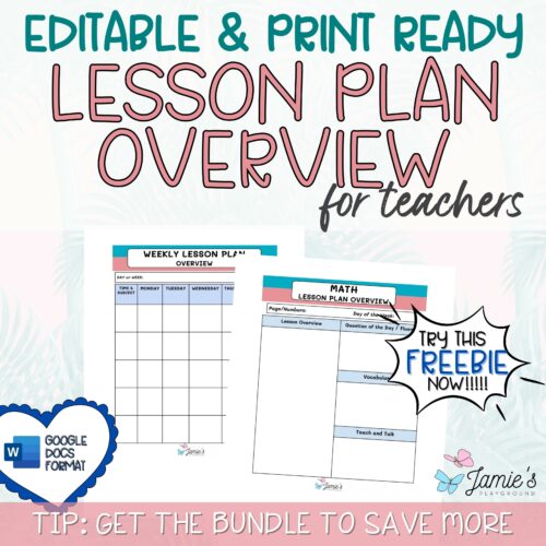 FREE Editable Weekly Lesson Plan Template in Word | Pink & Teal Theme's featured image