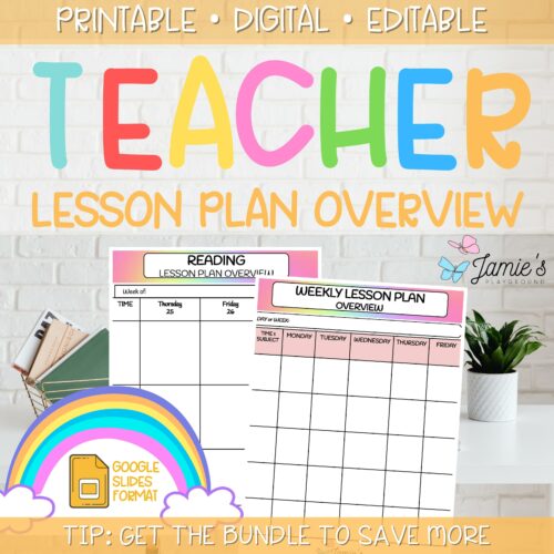 Editable Weekly Lesson Plan Template in Google Slides | Rainbow's featured image