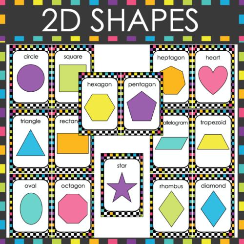 2D and 3D Shapes Posters | I Love the 80s Retro Classroom Decor - Classful