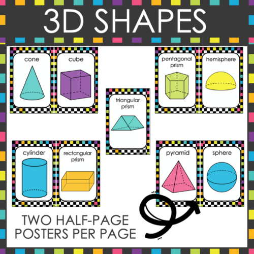 2D and 3D Shapes Posters | I Love the 80s Retro Classroom Decor - Classful