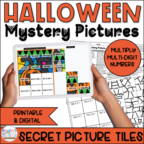 Halloween Mystery Pictures | Multiply Multi-Digit Numbers |Secret Picture Tiles's featured image