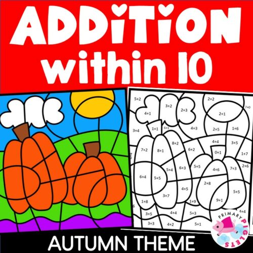 Fall Color by Number Addition to 10 Fall Color by Code Addition to 10 Fall Coloring Pages Fall Addition Color by Number's featured image