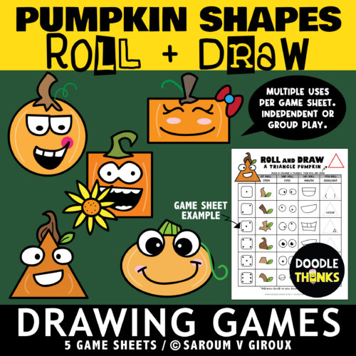 Friendly Pumpkin Shapes Roll and Draw Dice Game Sheets's featured image