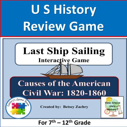 Causes of the American Civil War Editable PowerPoint Review Game's featured image